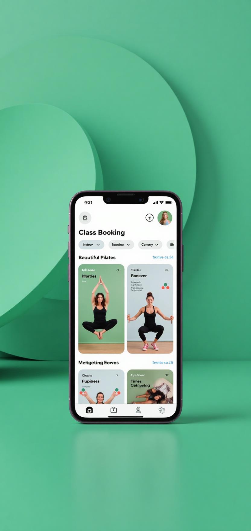 springfit mobile app showing class booking